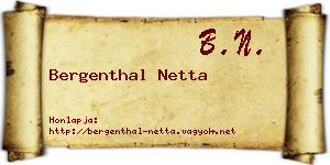 Bergenthal Netta névjegykártya